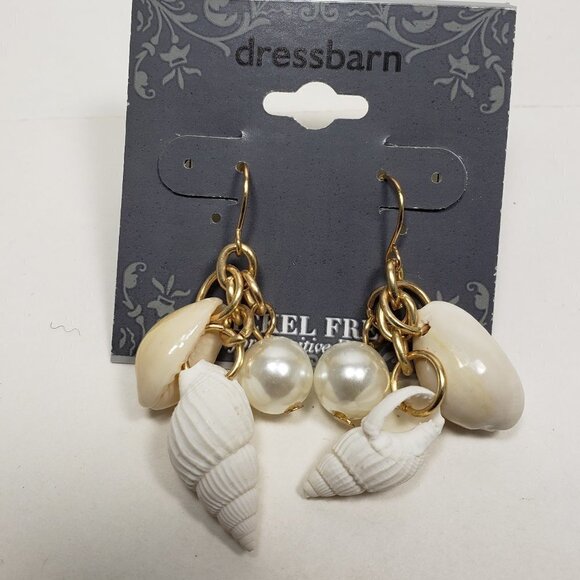 2/$30 Gold Tone Seashell & Beaded Dangle Earrings – 1.75" Women Fashion Jewelry - Picture 5 of 7